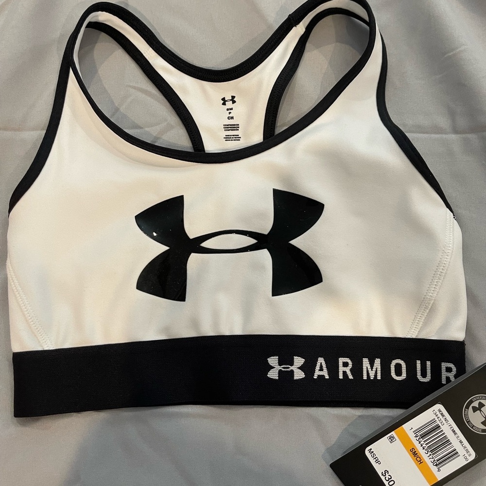 NWT black & white sports bra